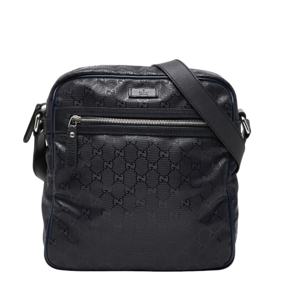 Gucci GG Imprime Crossbody Shoulder Bag Black Leather